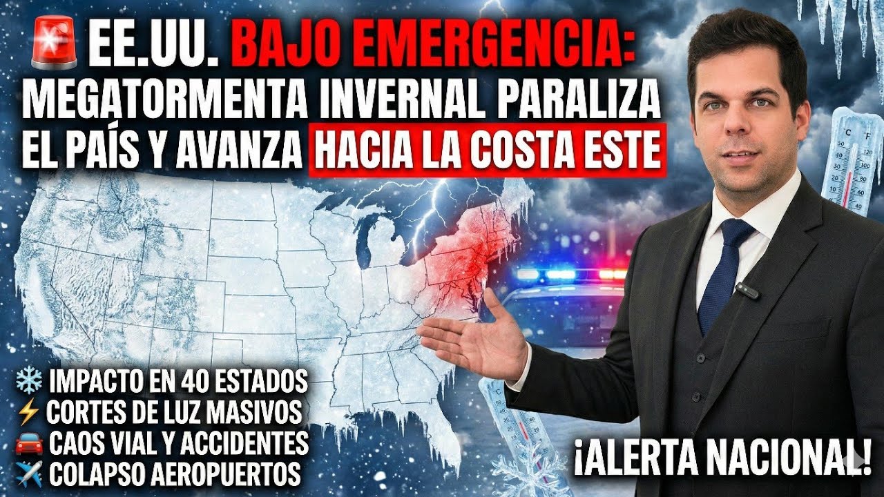 🚨 EE.UU. BAJO EMERGENCIA: Megatormenta Invernal paraliza el país y avanza hacia la Costa Este