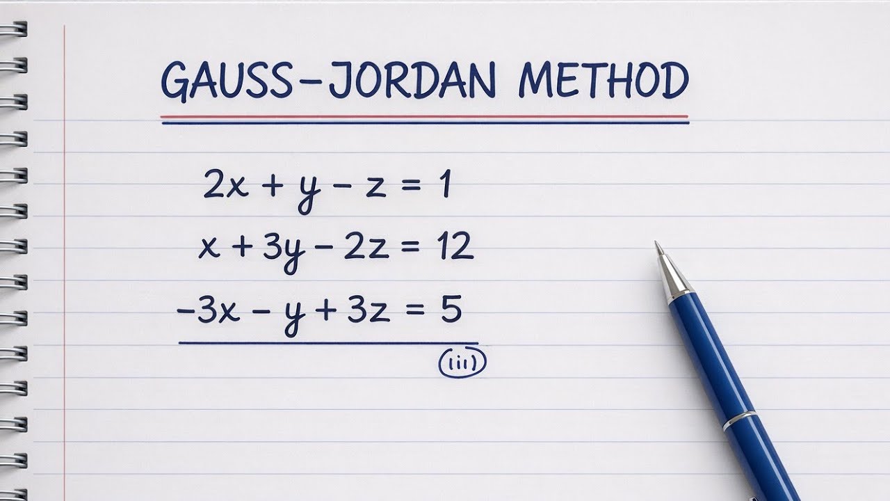 Gauss Jordan method (2026) || everything is in one video || #statics #jordan engineering mathematics