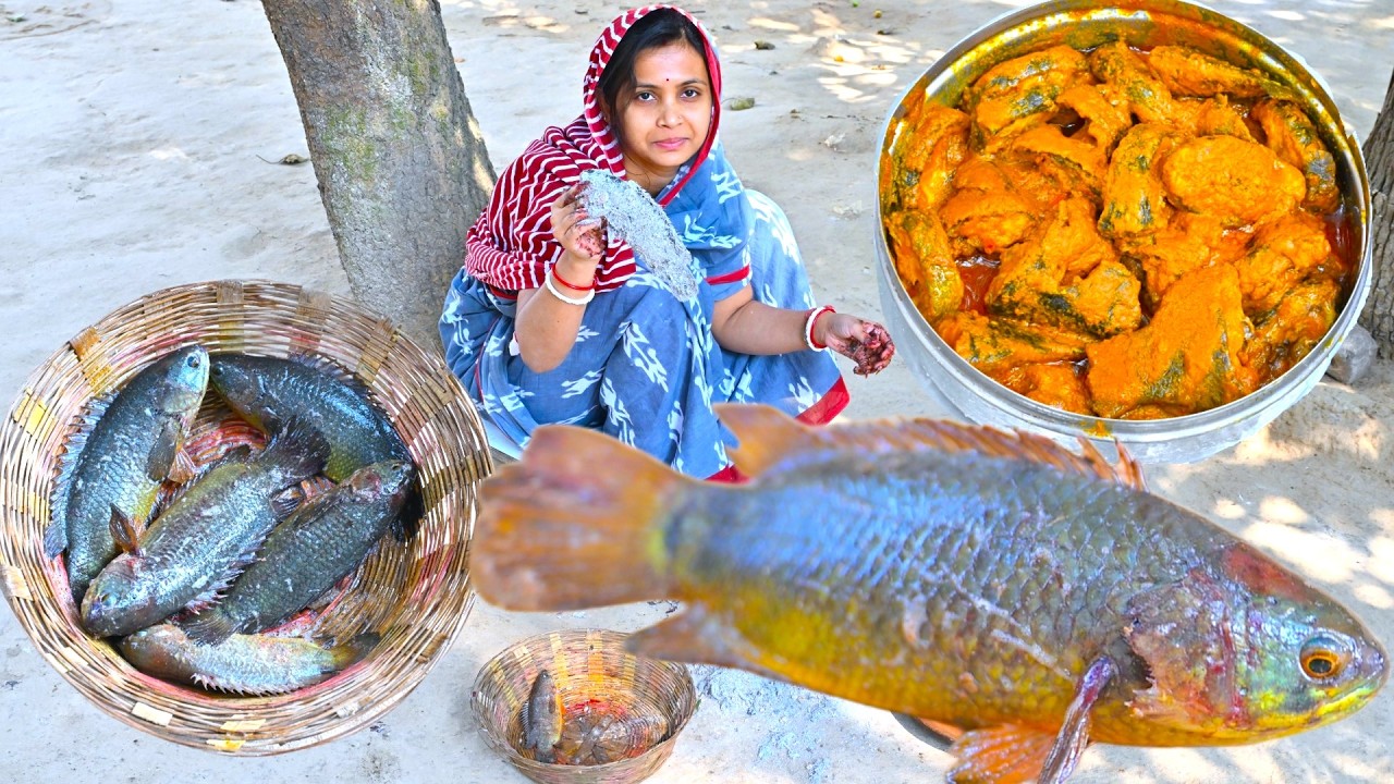 মায়ের হাতে 150 gram ওজনের পাকা কৈ মাছের ভাতে সেদ্ধ | Koi fish recipe | Climbing perch fish curry