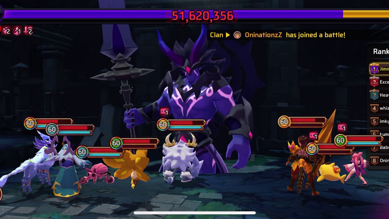 Monster Super League Dark titan testing out light Karnon. 94m damage