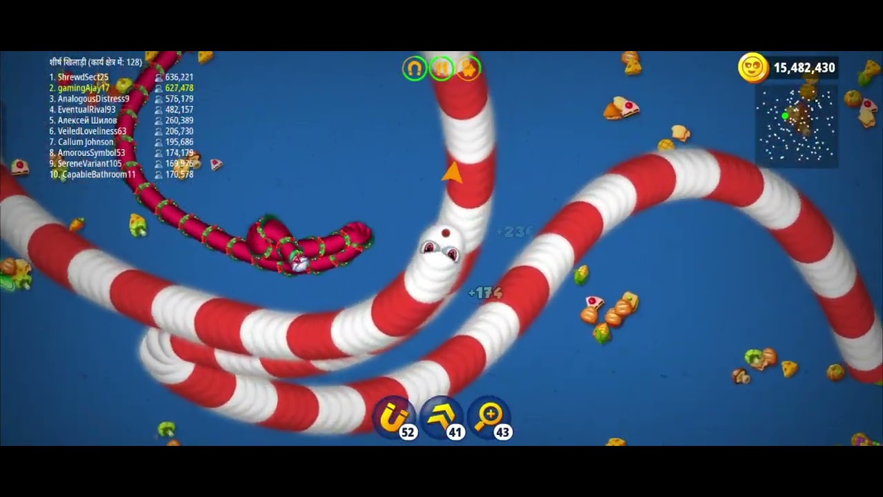 • Worm Zone : Dangerous  Line is Red 🐍| Epic Gameplay #wormszone | 