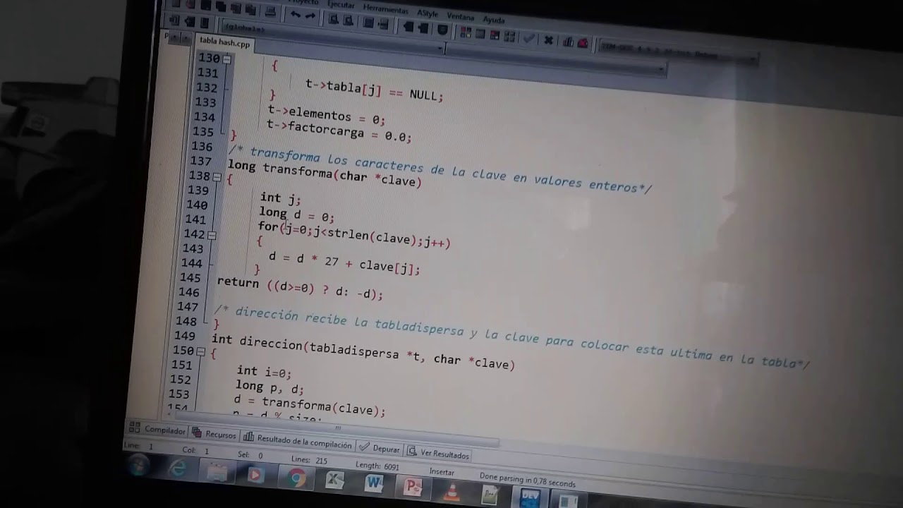 Código de tabla hash en c++