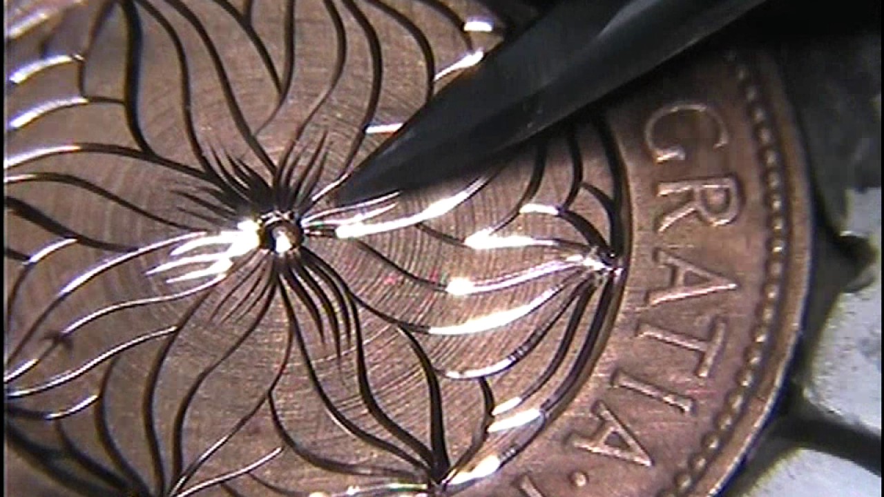 Bright cut mandala penny