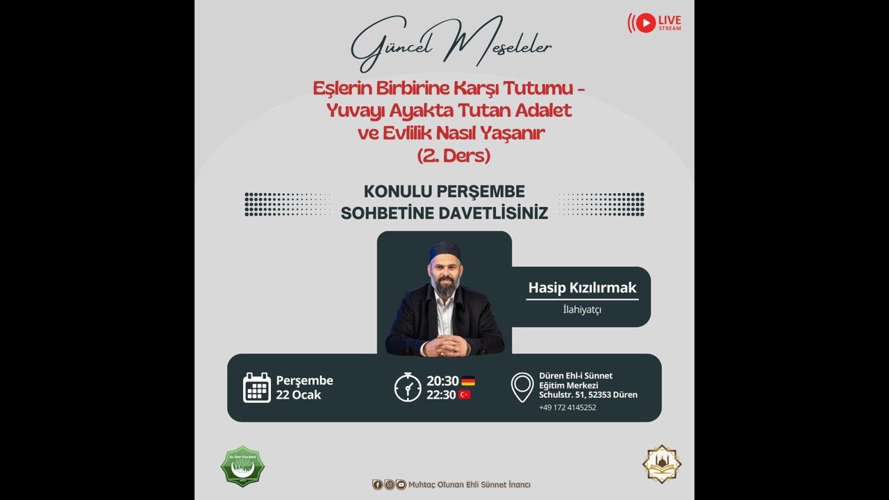 Eşlerin birbirine karşı tutumu 2. Ders Evlilik nasıl yaşanır- Yuvayı ayakta tutan adalet-