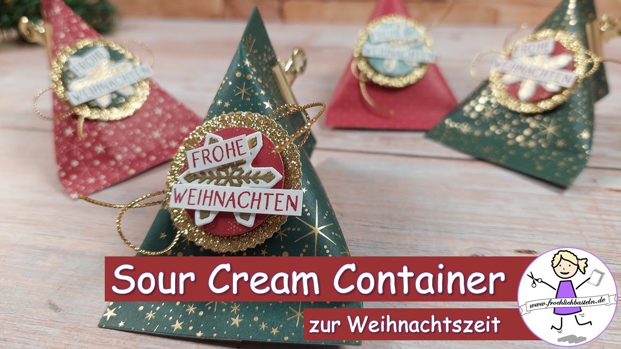 Sour Cream Container zu Weihnachten - Tischgoodie | Stampin' Up! | fröhlich basteln