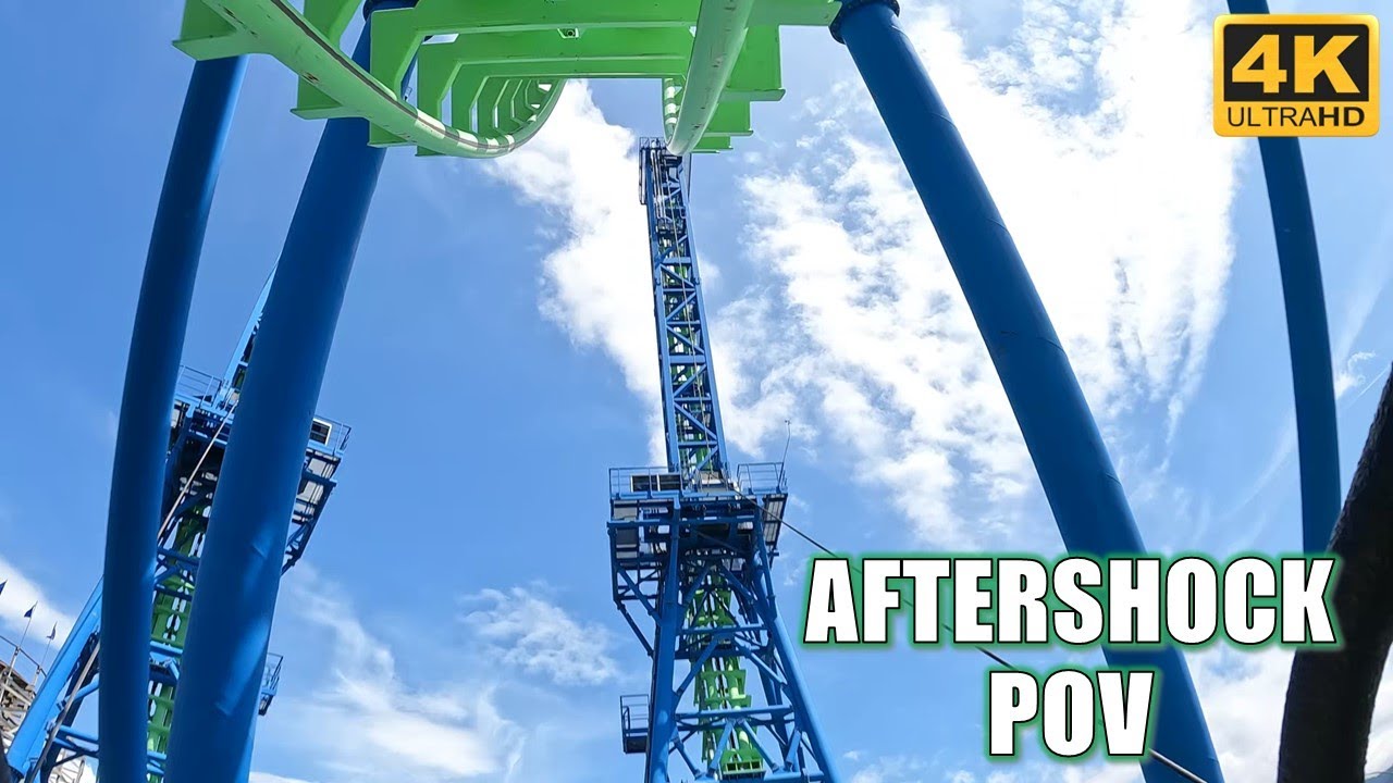 Aftershock POV (Front Row, 4K 60FPS), Silverwood Vekoma Giant Inverted Boomerang | Non-Copyright