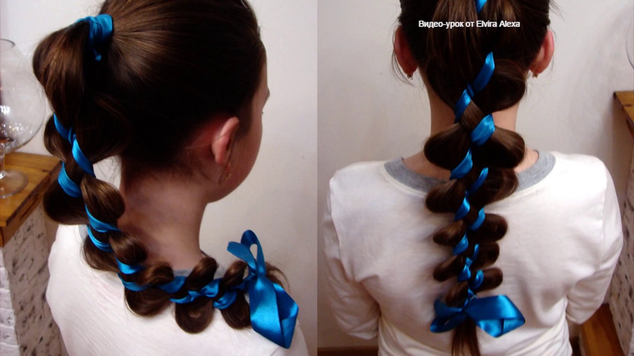 Коса из хвоста 2+2. Причёска в школу. Детские причёски Hairstyle tutorial