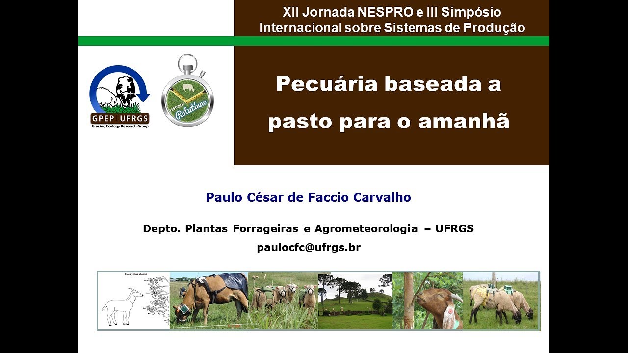 Pecuária baseada a pasto para o amanhã  -  Paulo César de  Faccio  Carvalho