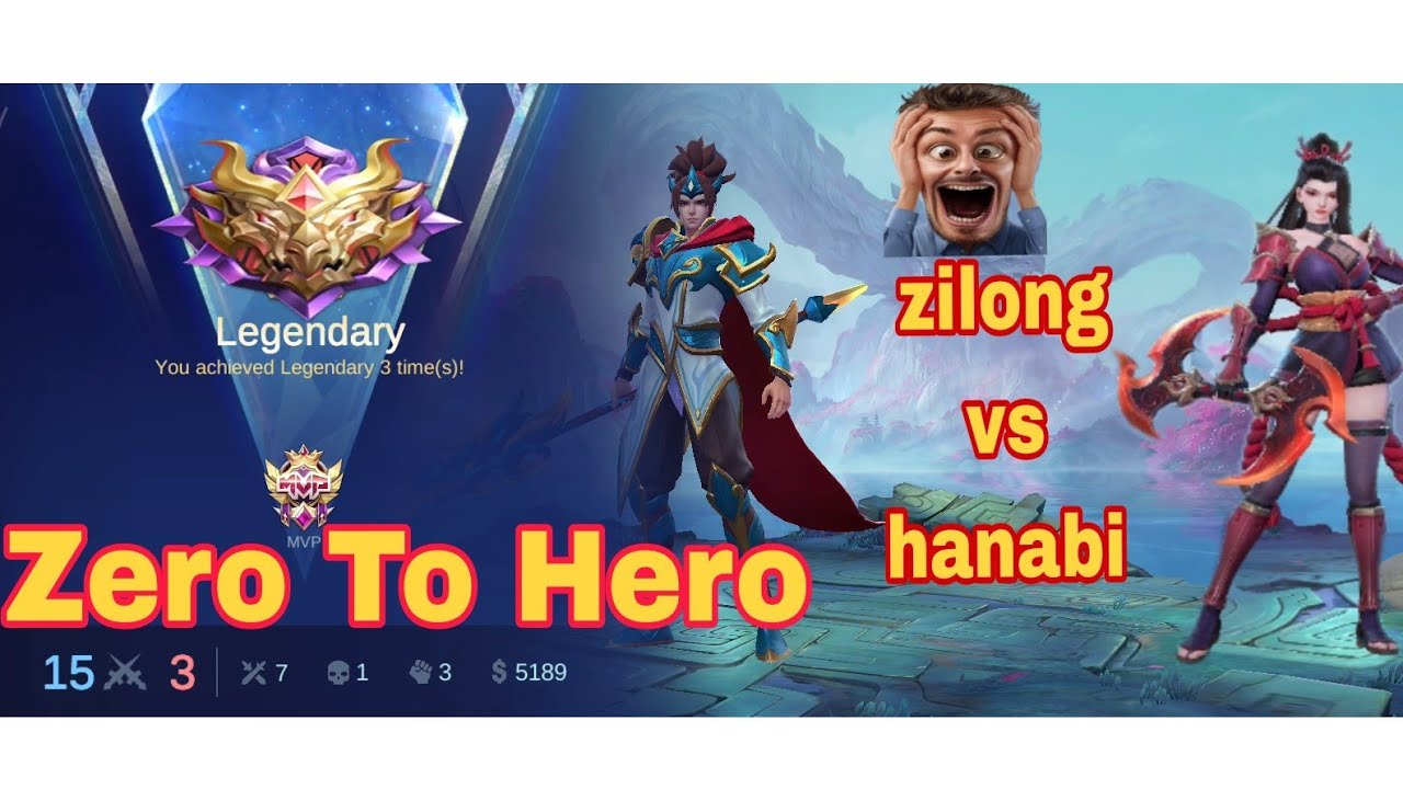 Zilong vs hanabi match fight 😱 zero to hero 🎉🥳 mobile legends# #R.m gamer 🎉🎉