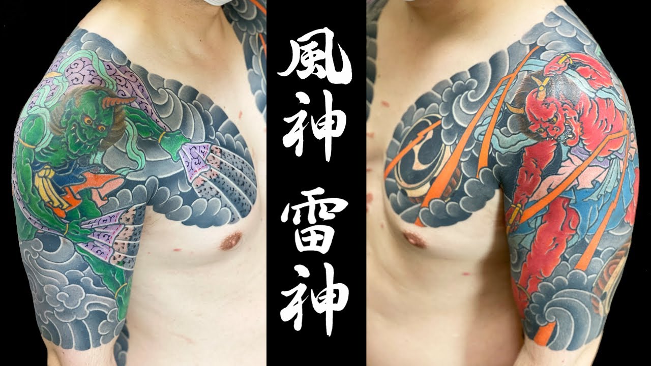 【刺青】開始から3年。両腕風神雷神、背中龍虎完成。