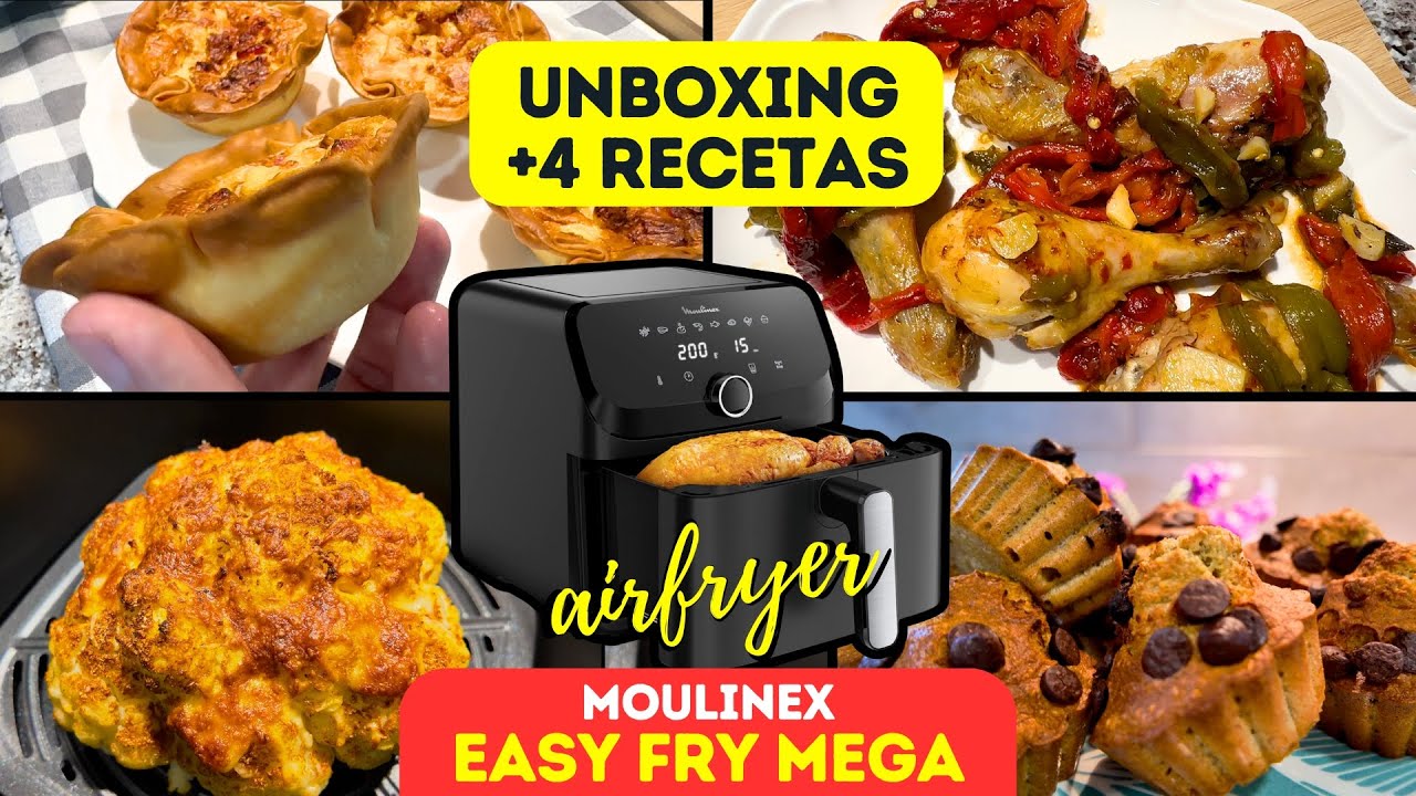 🔥ASÍ es la Moulinex Easy Fry Mega 7,5L y vas a FLIPAR 😱 | Unboxing + 4 Recetas de FREIDORA de AIRE