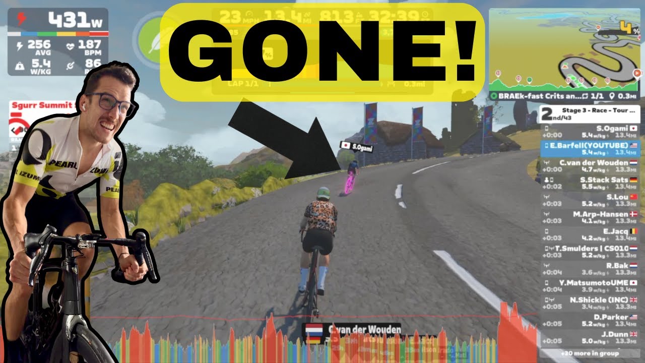 Crazy Attack on Final Climb to the Finish! | Tour de Zwift stage 3