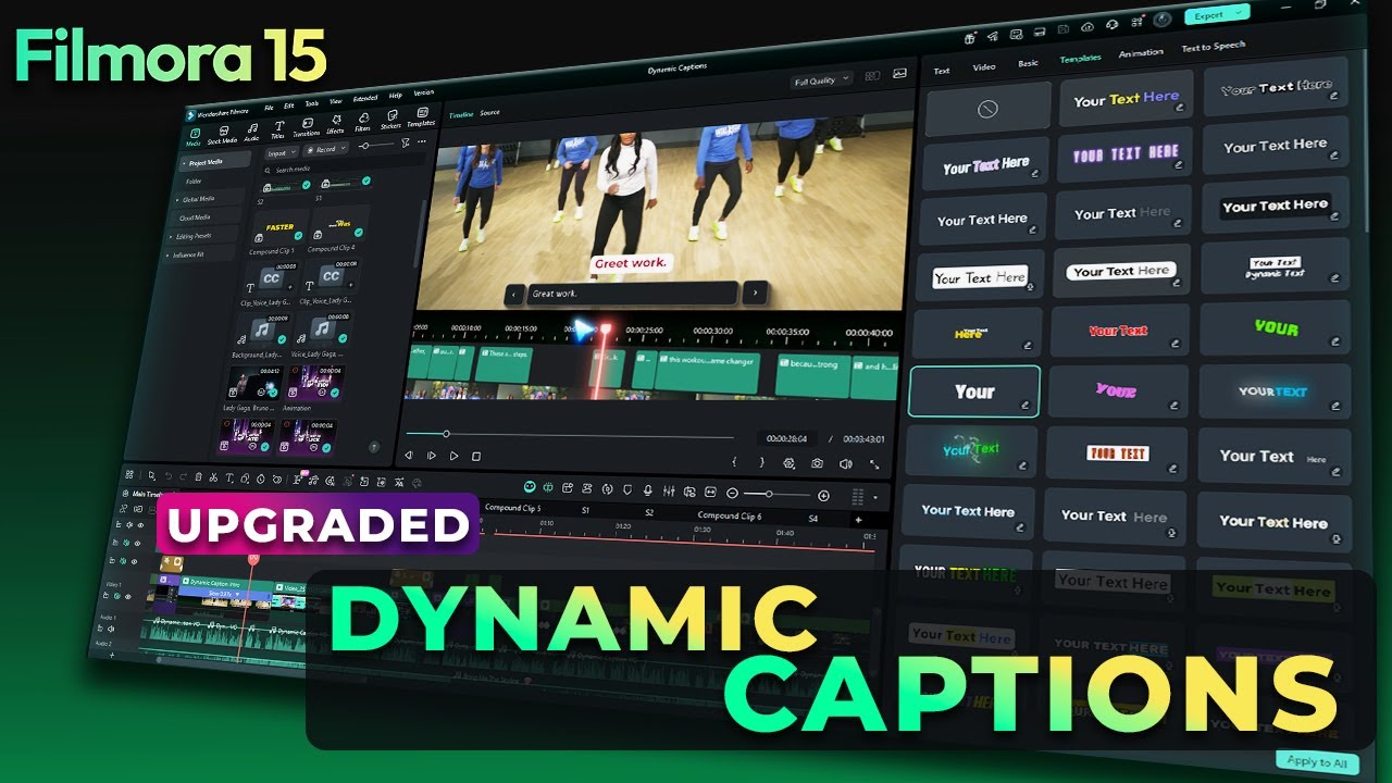 How to Use Dynamic Captions in Filmora V15 | New Upgraded Subtitle Editor