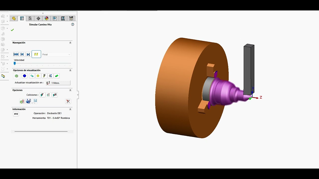 Simulacion torno CNC con Solidworks