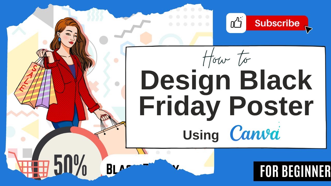 How I design A Black Friday Shopping Poster video  Using Canva | Canva Tutorial l Step By Step