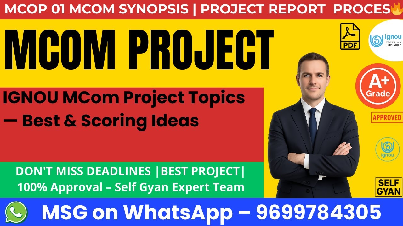 IGNOU MCom Project Topics &mdash; Best & Scoring Ideas BY SELF GYAN