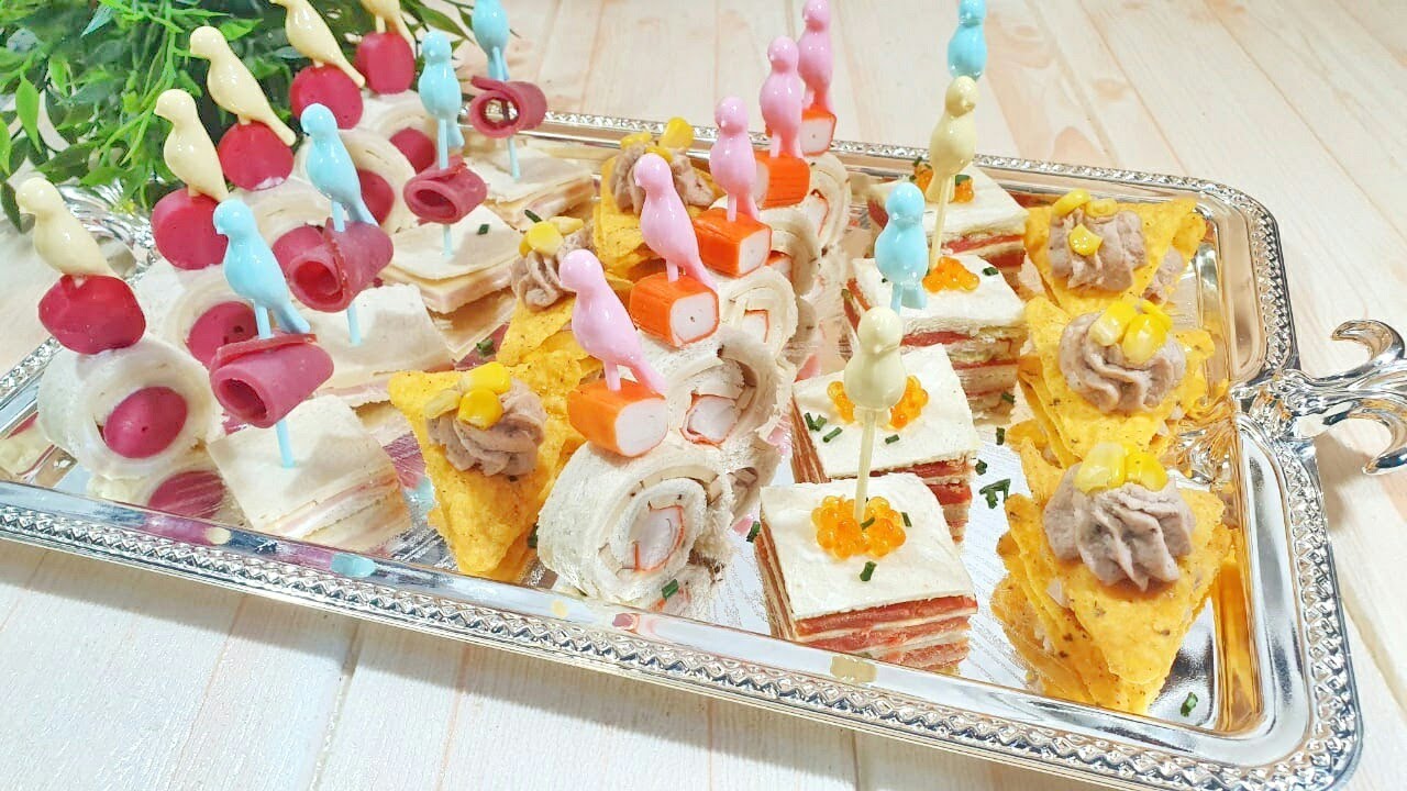 تشكيلة مملحات بدون فرن   canapés salés
