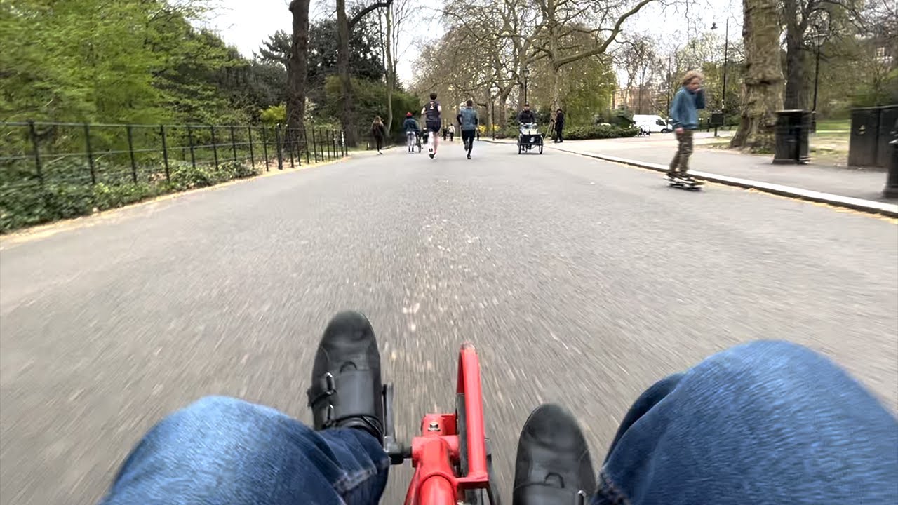 The Fun Riding Banana Bike In Battersea Park In London