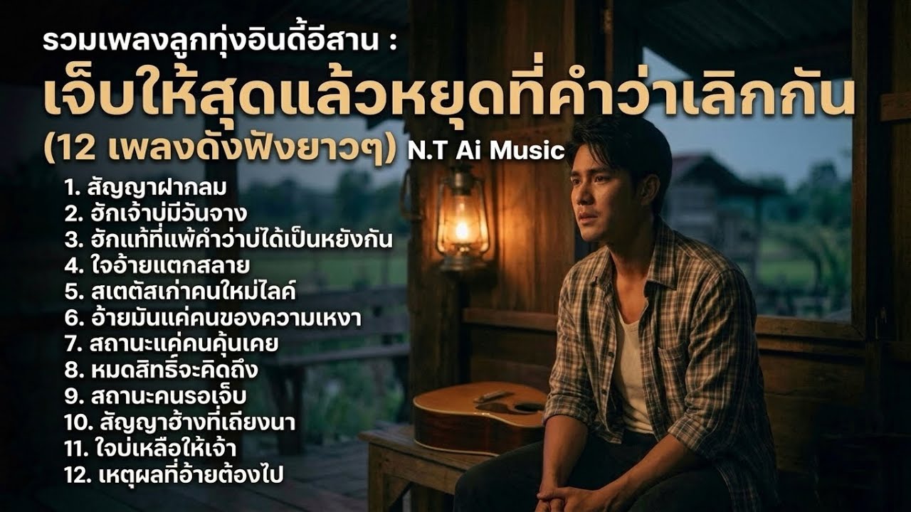 รวมเพลงลูกทุ่งอินดี้อีสาน : เจ็บให้สุดแล้วหยุดที่คำว่าเลิกกัน (12 เพลงดังฟังยาวๆ) - N.T Ai Music 