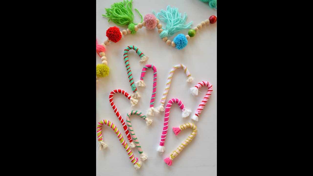 How to Make Yarn Wrapped Candy Canes
