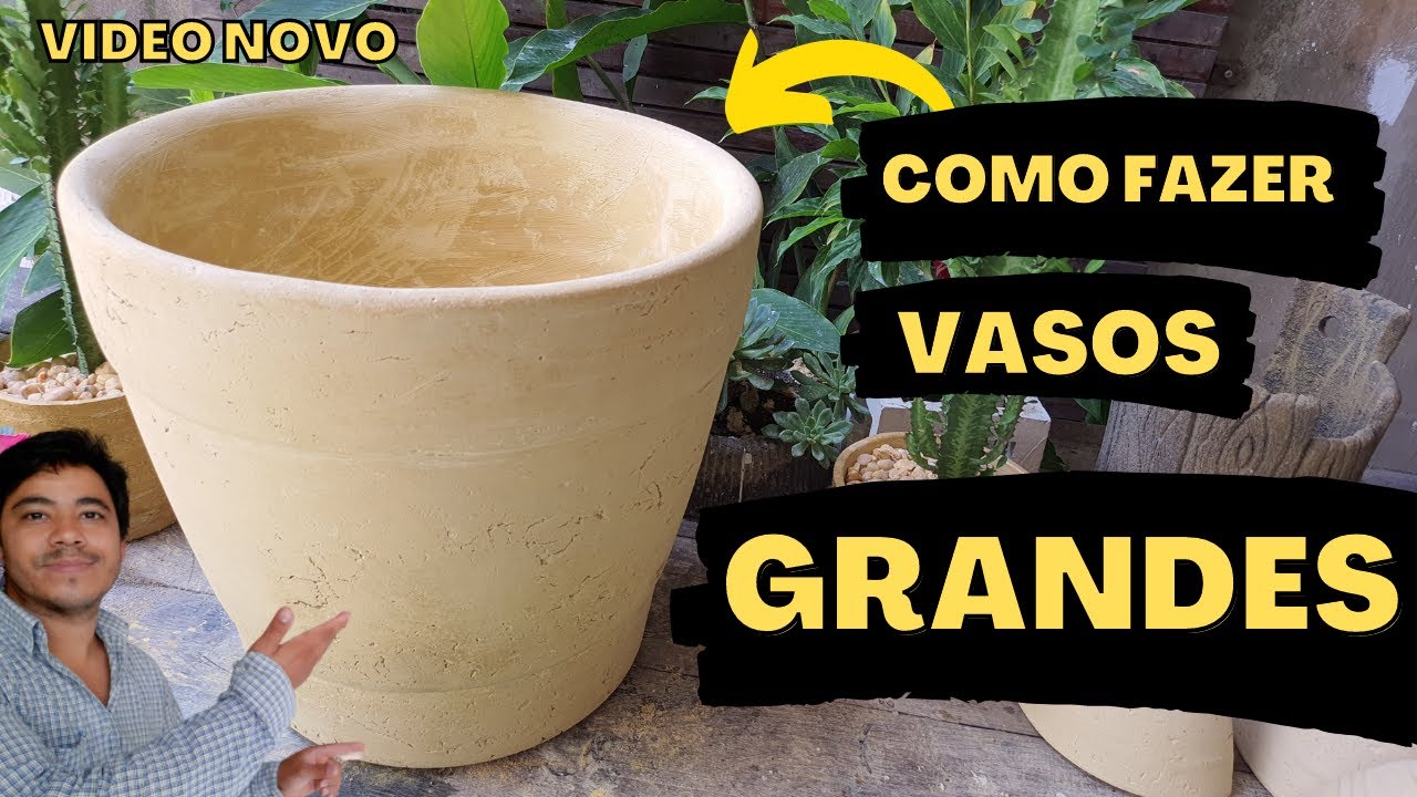Diy - 😱😱 Como fazer vasos GRANDES de barro e cimento em casa