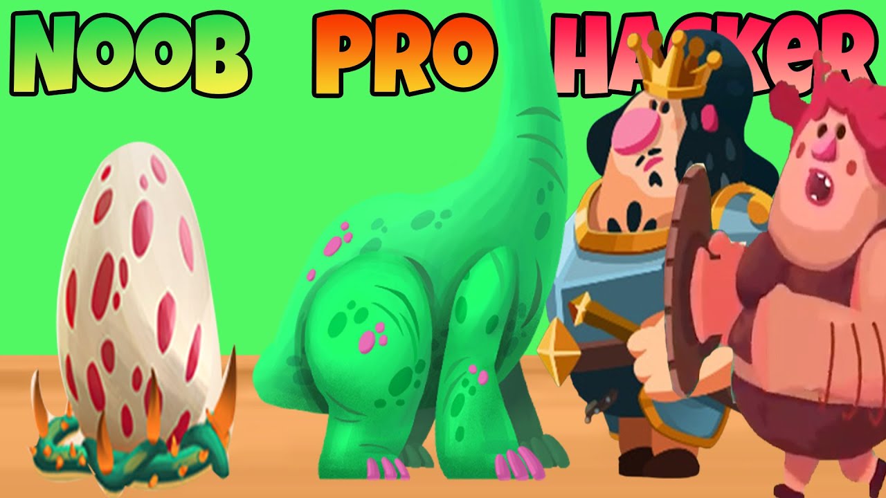 Dino Bash Chaos Run 🦖🔥 – Новичок против Профессионала против Хакера