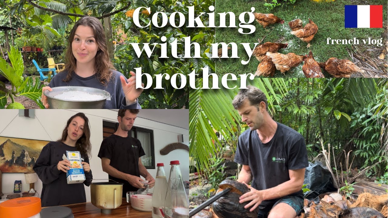 French vlog w subs 🇫🇷 My brother and I cooked on our island home 🌴🥥