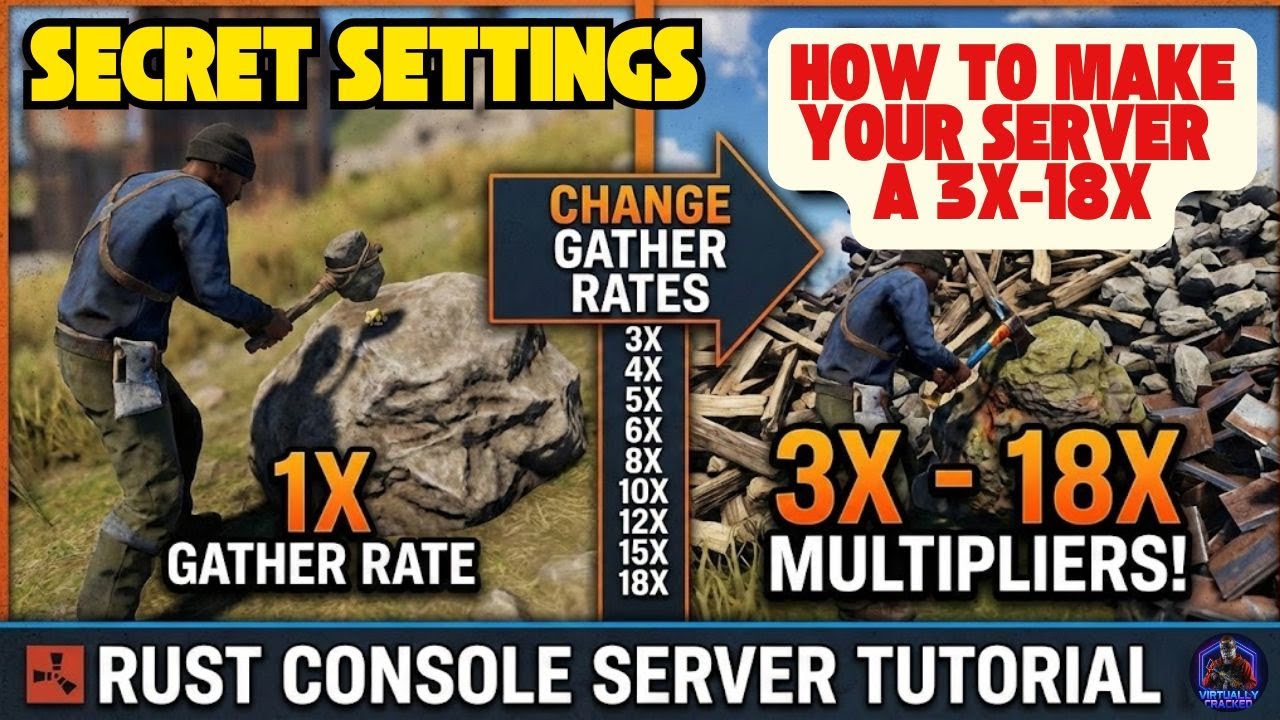 How to Change Gather Rates on Rust Console Edition (3x, 6x, 18x Server Tutorial)