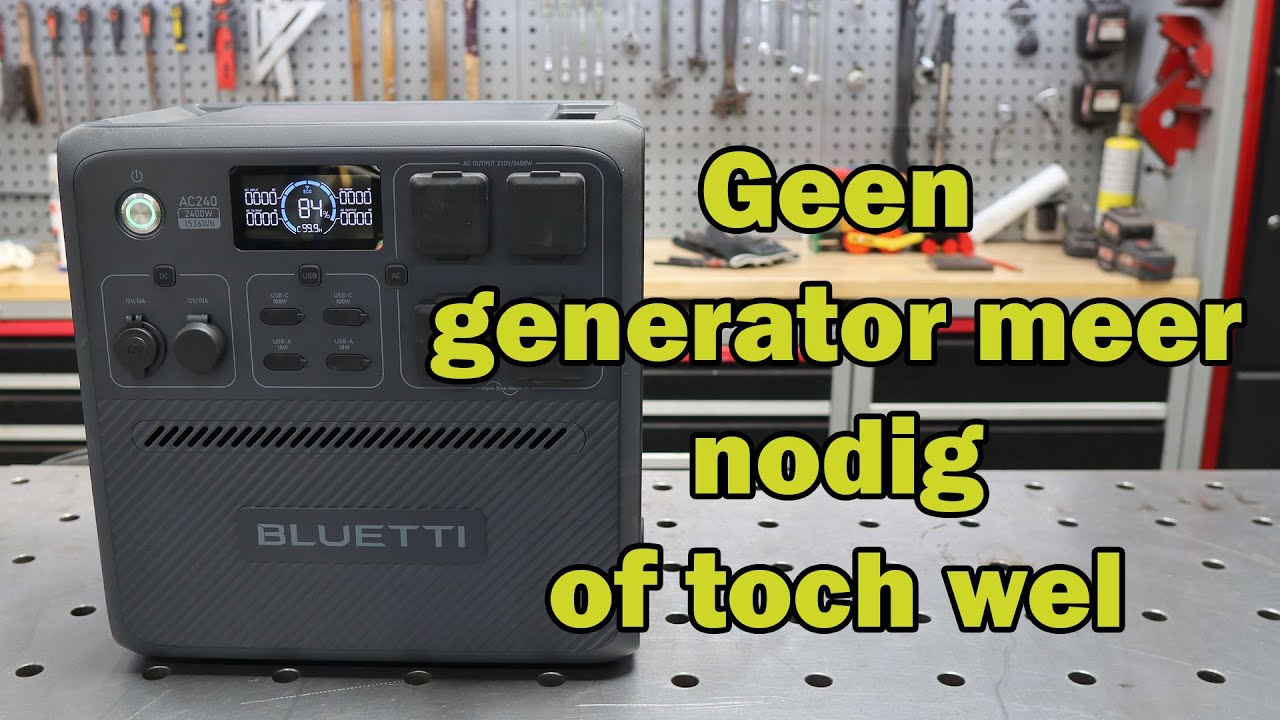 De Bluetti AC240 de draagbare krachtcentrale voor onderweg 230 volt en 2400 Wat.