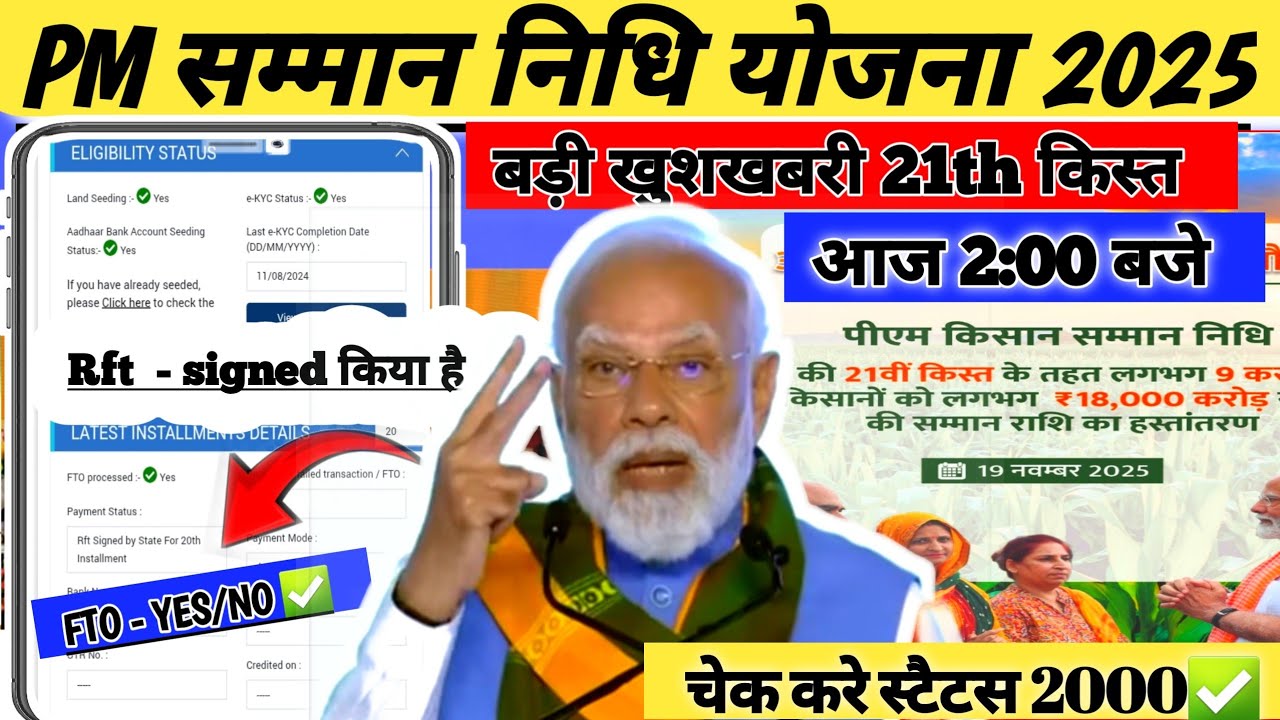PM Kisan Samman Nidhi 21th kist / FTO-YES NO & RFT signed by State / PM kisan kist /the bharat zone 