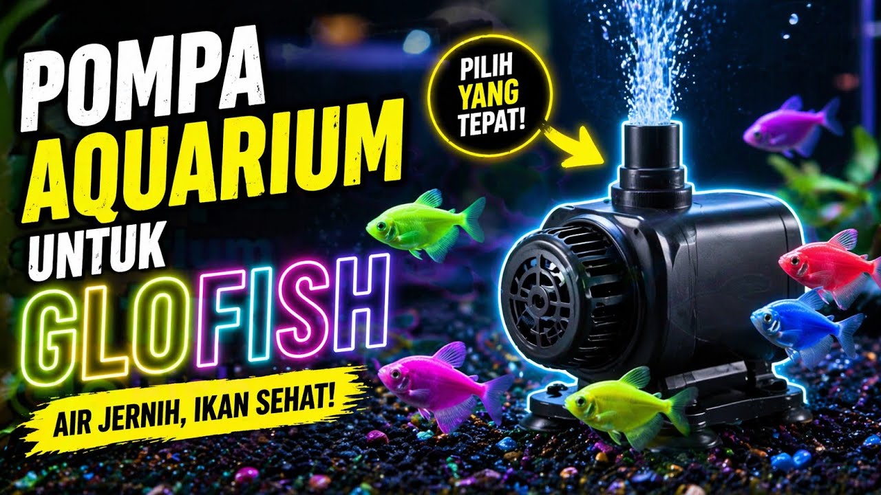 Pompa filter untuk aquarium ikan glofish..