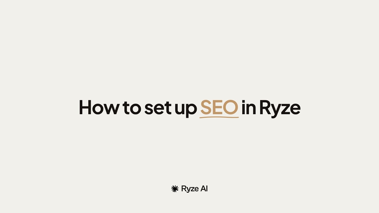 How to Set Up SEO in Ryze