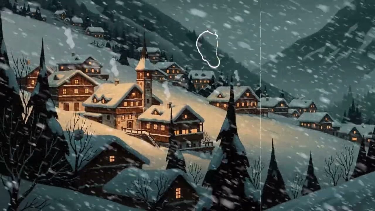 Snowy Vintage Countryside Nights on the Hillside | 1940s Oldies for Sleep & Unwind