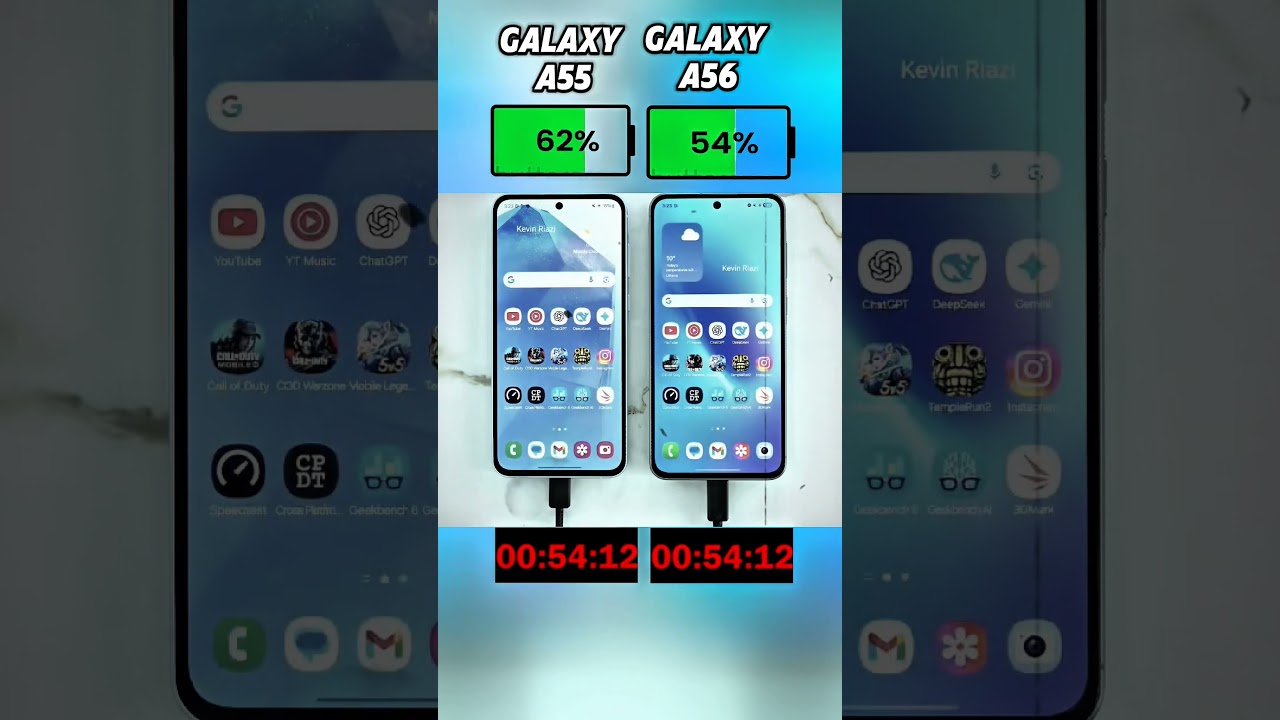 Galaxy A55 vs A56 &ndash; Battery Test Showdown! 🔋⚡ Who Wins in 2025?#shorts #viralvideo