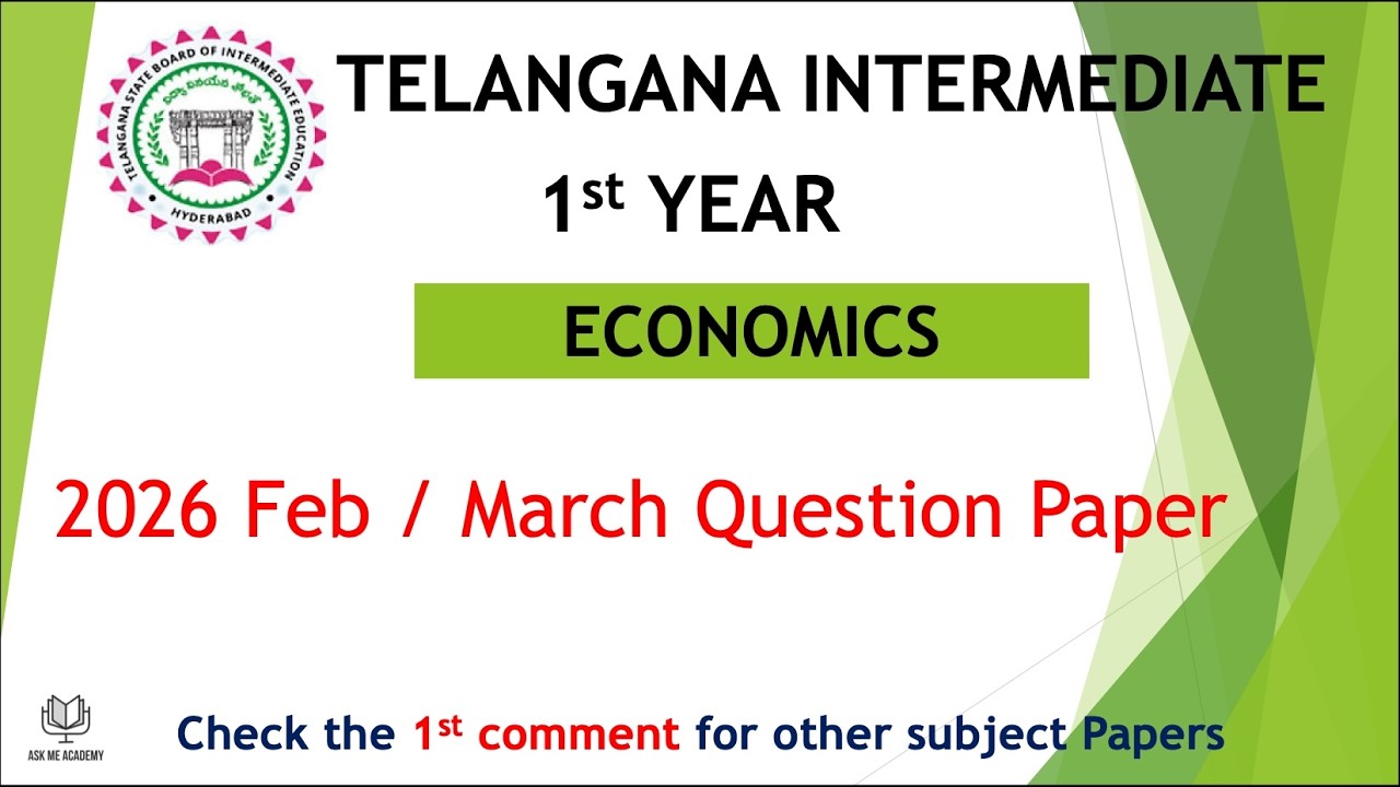 Telangana inter 1st Year Economics 2026 March Question Papers IPE TG TS Intermediate
