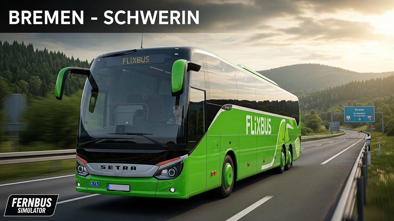 Fernbus Simulator | Setra Top Class | Bremen → Schwerin | HORI Wheel Gameplay