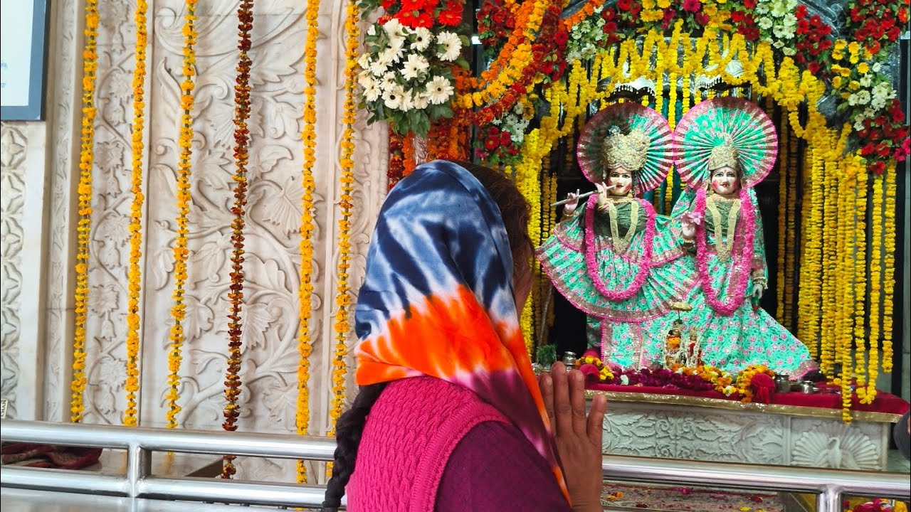 l #tiktok राधा कृष्ण के विवाह के उपलब्धि में गए🙏🙏 मंदिर#song #lovesong #love 