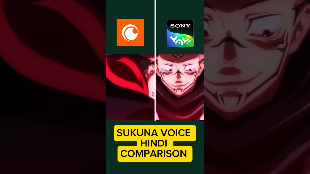 Sukuna Hindi Voice Comparison 🔥 Sony YAY vs Crunchyroll #anime #comparison #jujutsukaisen