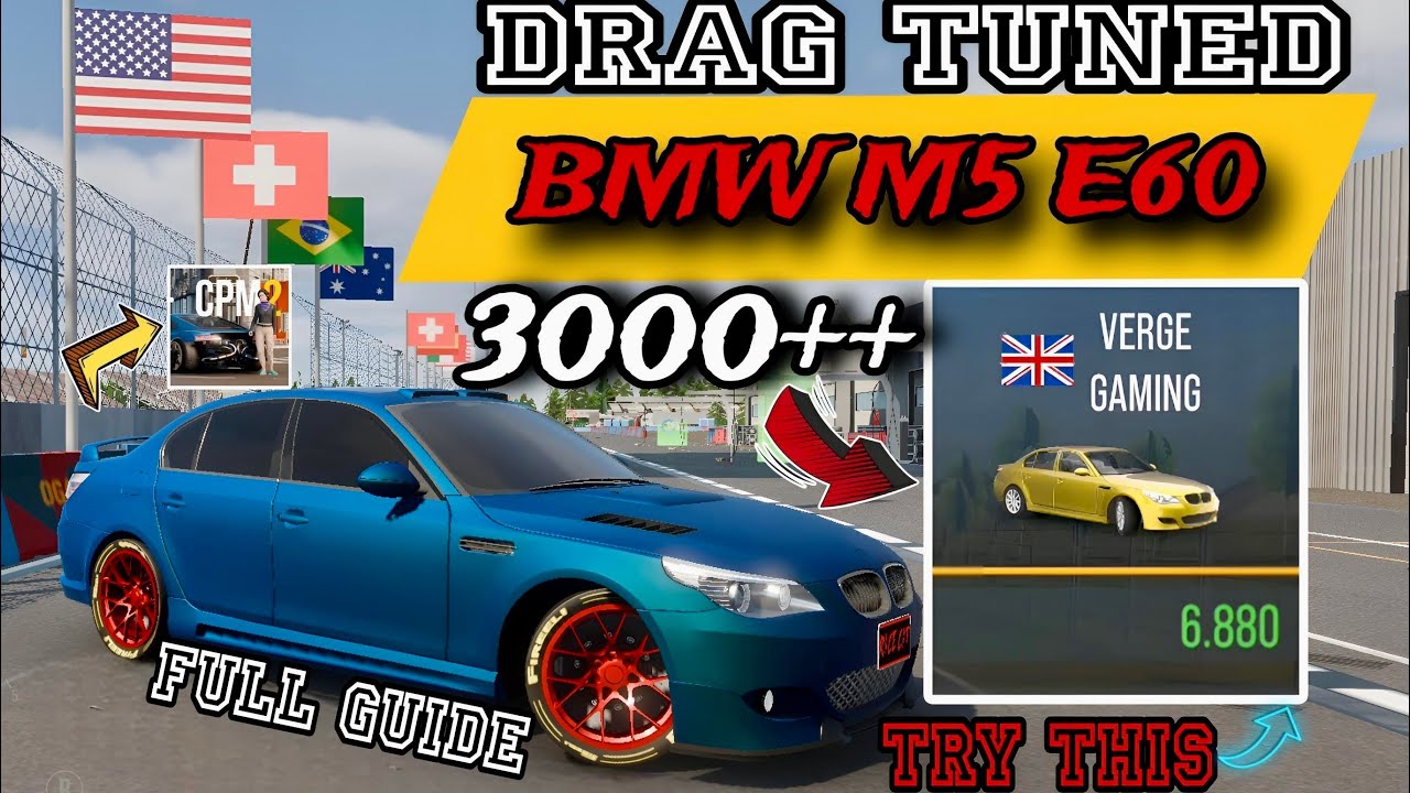 BMW M5 E60 FASTEST GEARBOX CONFIGURATIONS IN CAR PARKING MULTIPLAYER 2 (6.8 SEC)