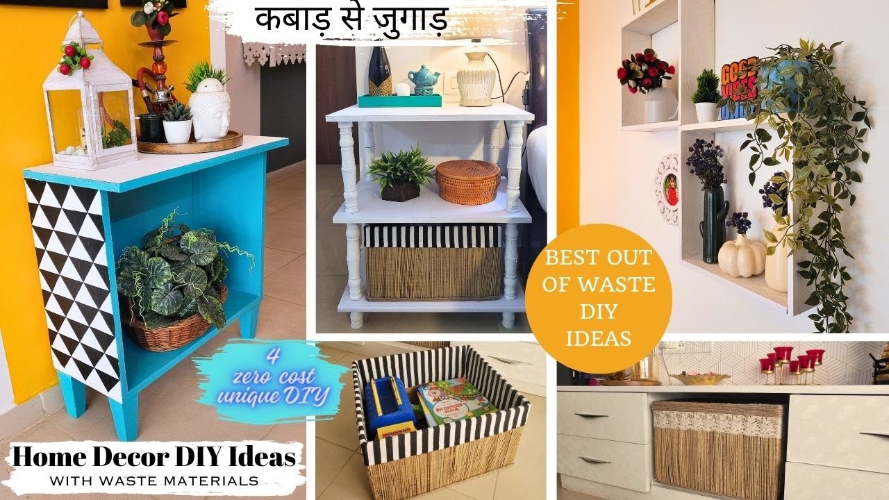 Zero COST DIY HOME DECOR ideas💡|कबाड़ से जुगाड़ | बिना खर्च बनायें DIY Decor|Refurbish old Furniture