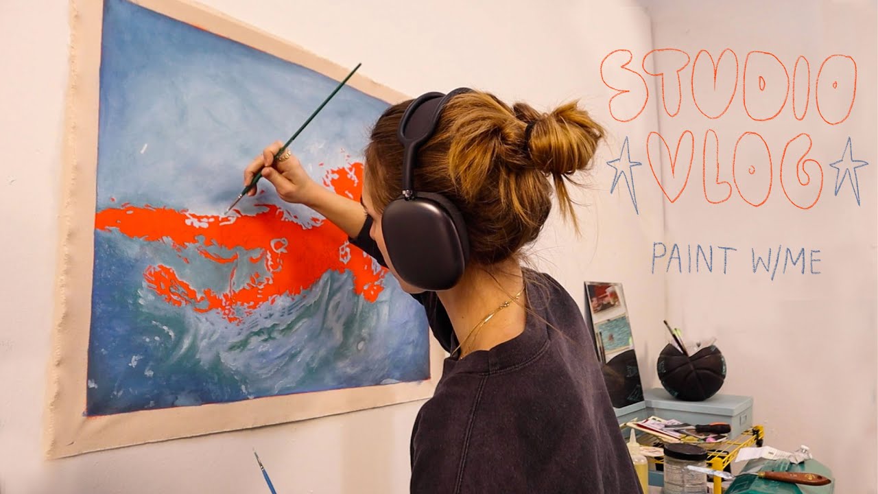 Painting a piece for an art show! ✿ Studio vlog