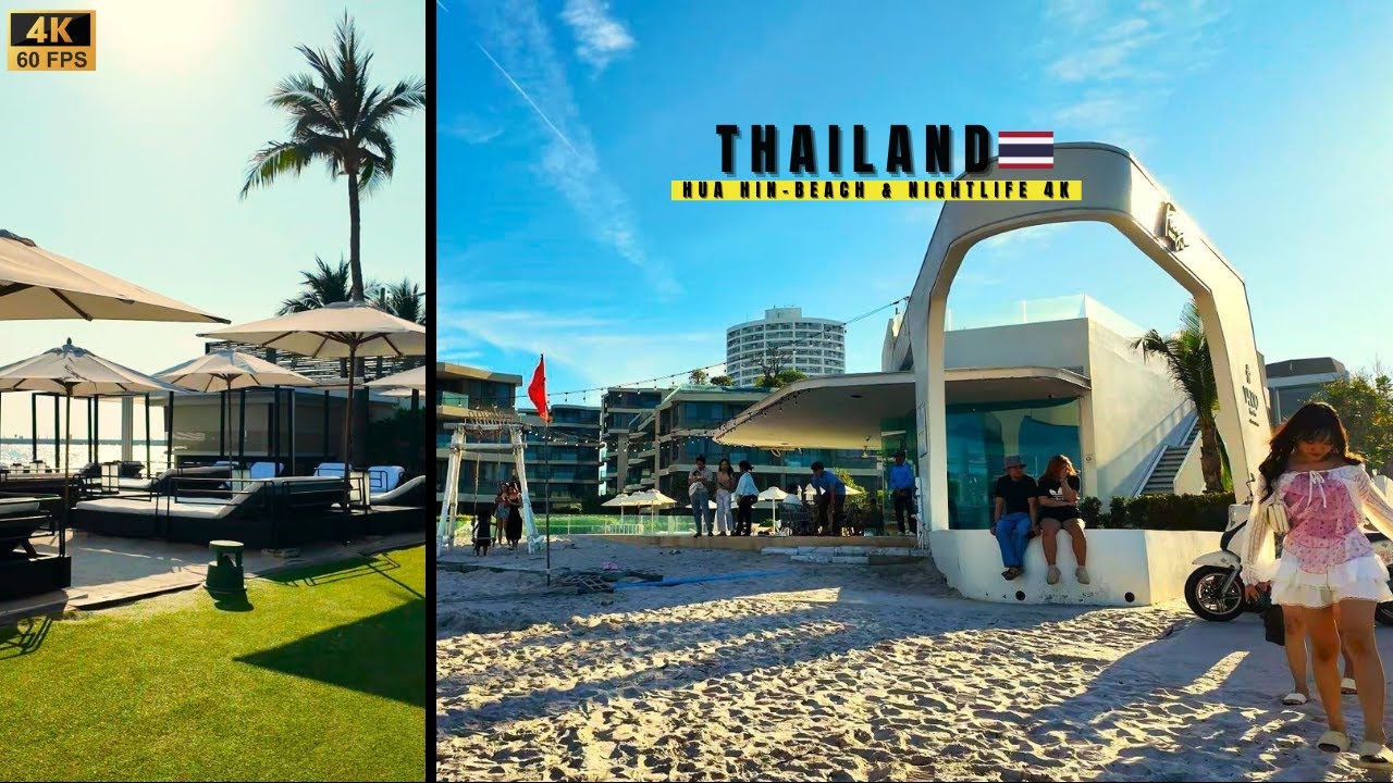 Waking Hua Hin Beach 🏖️ & Exploring the Night Market 4K