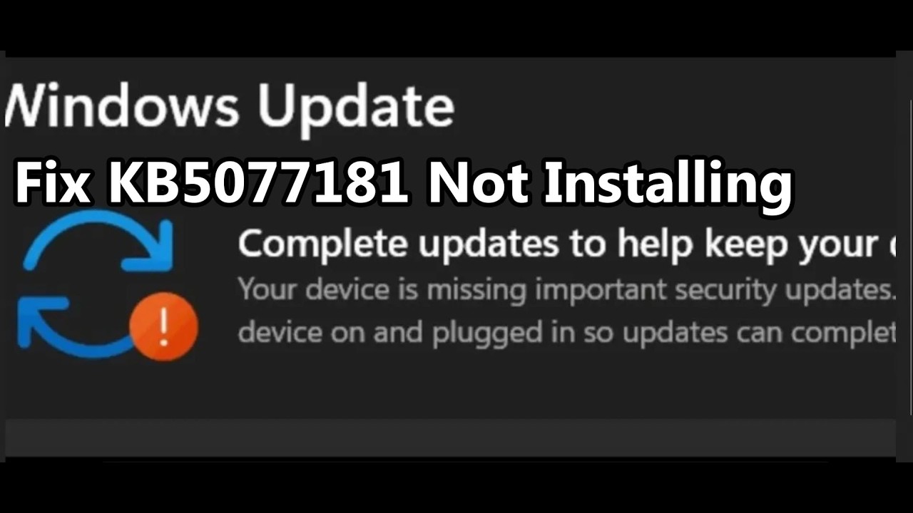 Fix Windows 11 Update KB5077181 Install Error Your Device Is Missing Important Security Updates