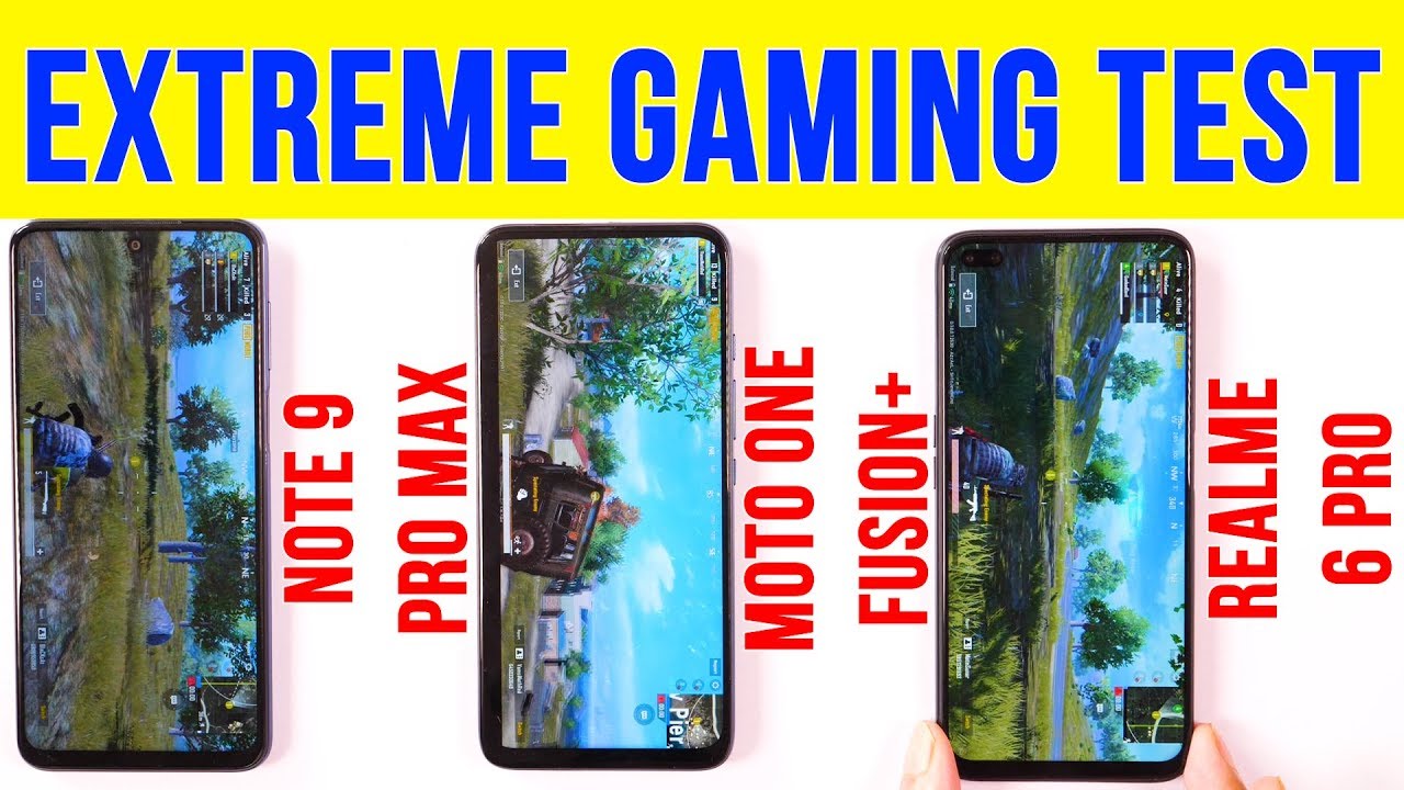 Moto One Fusion Plus vs Note 9 Pro Max, Realme 6 Pro PUBG with FPS | Heating | Battery Drain [Hindi]
