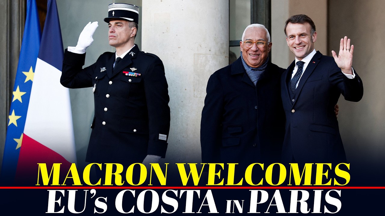 LIVE: French President Emmanuel Macron welcomes EU Council President Antonio Costa |Ukraine