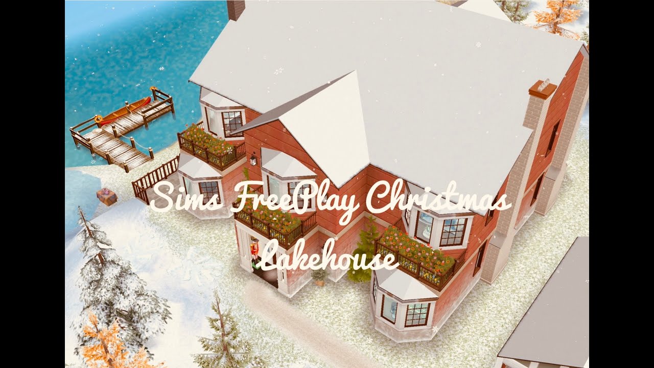 Sims FreePlay Christmas Lake House 🎅🏻🎄🩷 Floor Plans included! 😊