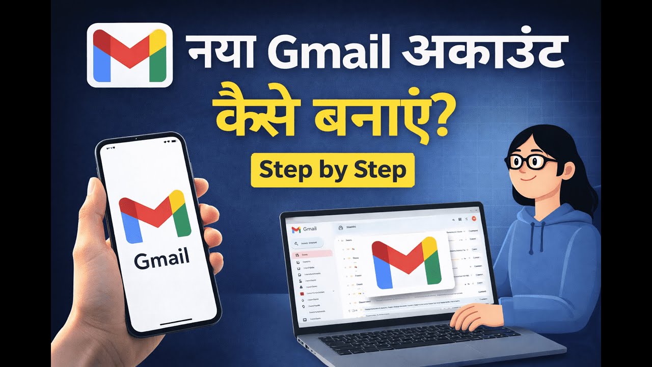 Gmail Account Kaise Banaye | Step By Step in Hindi | Mobile & Computer | For Beginner's