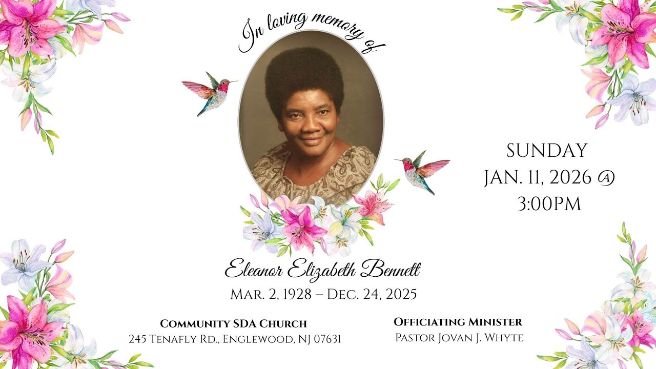 Sunday January 11th, 2026 | Funeral Service |  Eleanor Elizabeth Bennett | Pastor Jovan Whyte