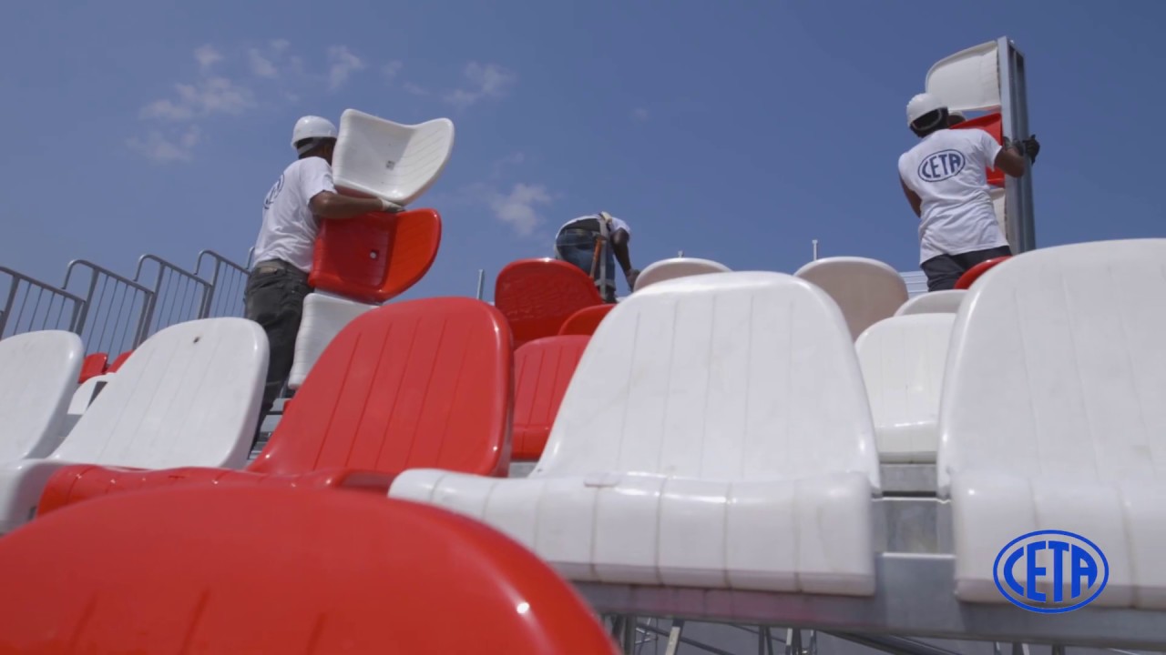 Montaggio tribuna prefabbricata CETA stadio di Carpi (MO)