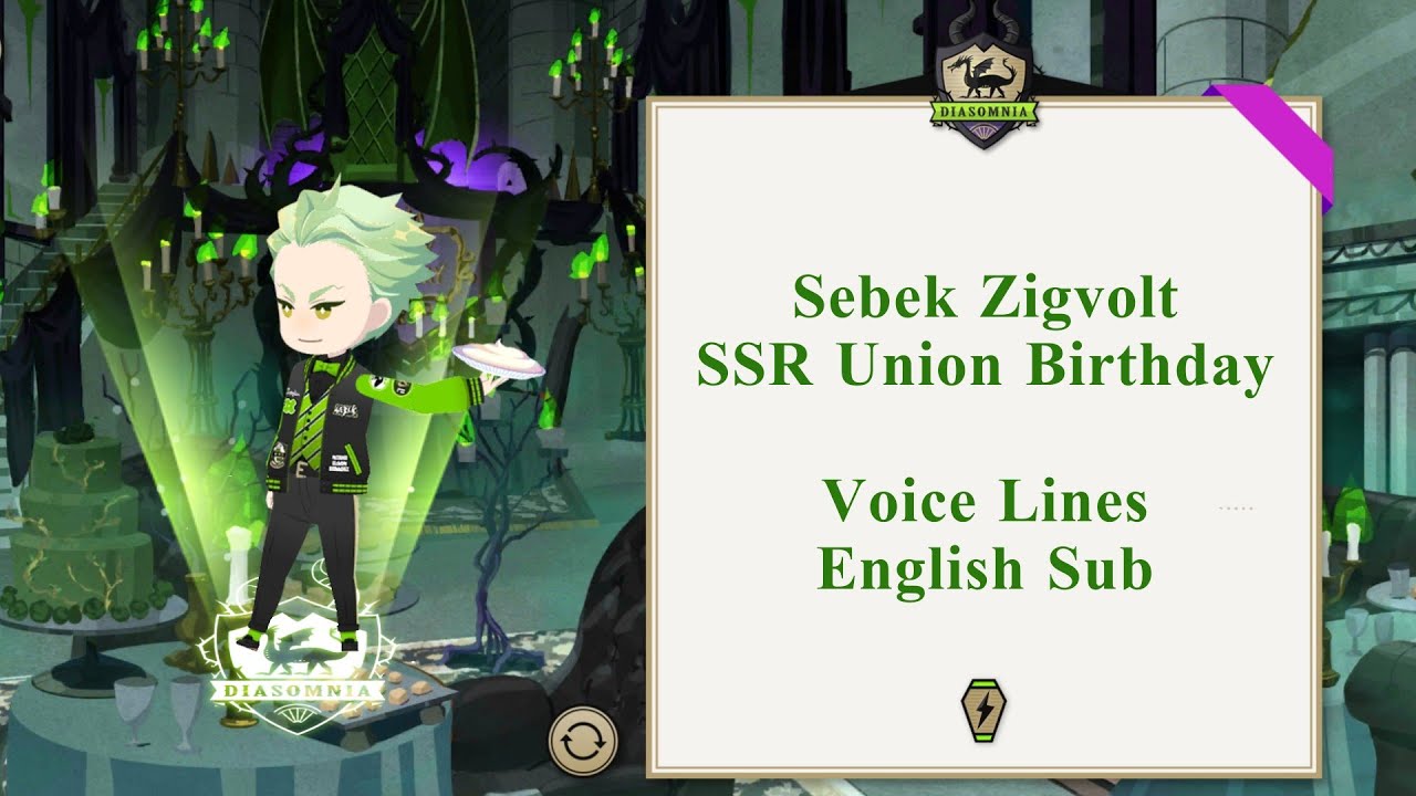 Sebek Zigvolt - SSR Union Birthday - Voice Lines - Disney Twisted Wonderland - English SUB